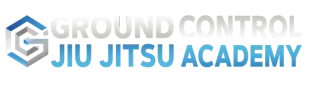 Logo for Ground Control Jiu Jitsu Academy featuring a geometric "G" icon and blue text on a white background.