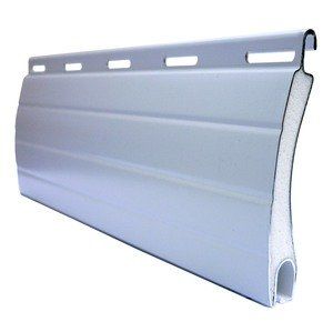 A close up of a white shutter on a white background