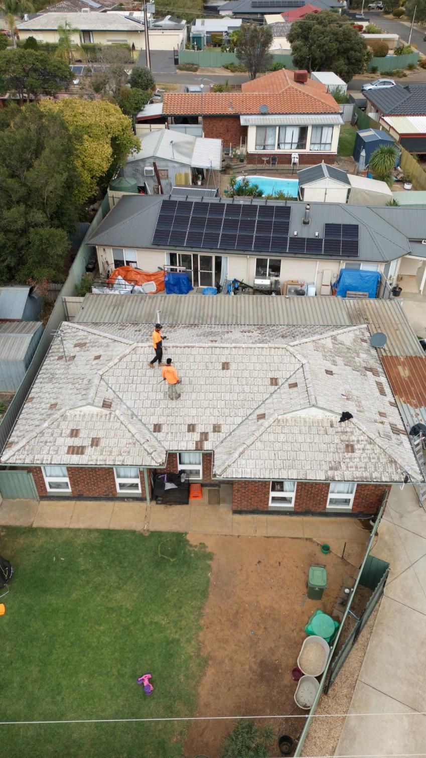 A roof being repaired in Adelaide