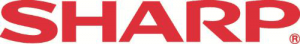 The word sharp is written in red on a white background