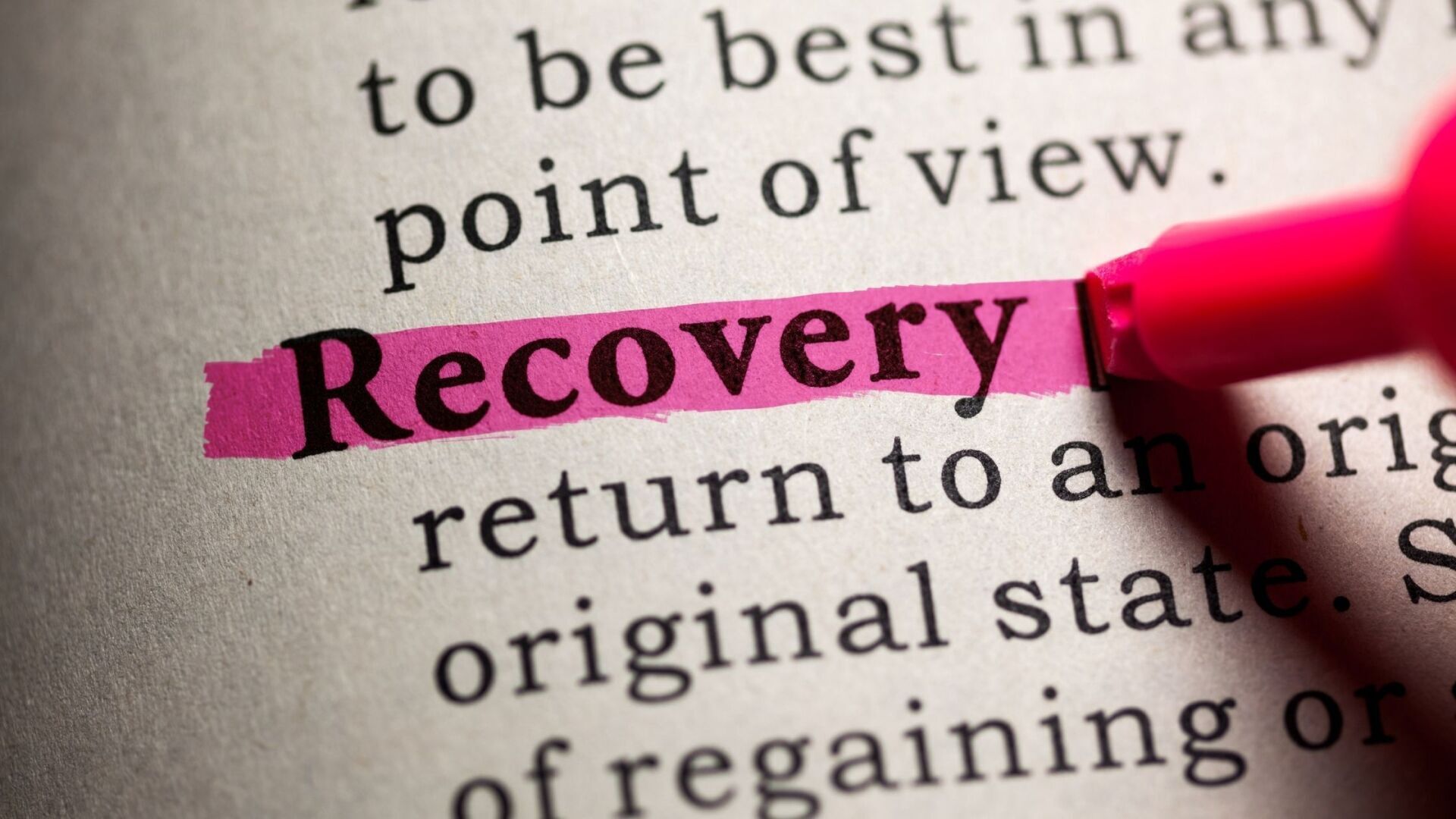 Marker highlighting the word preparing for addiction recovery