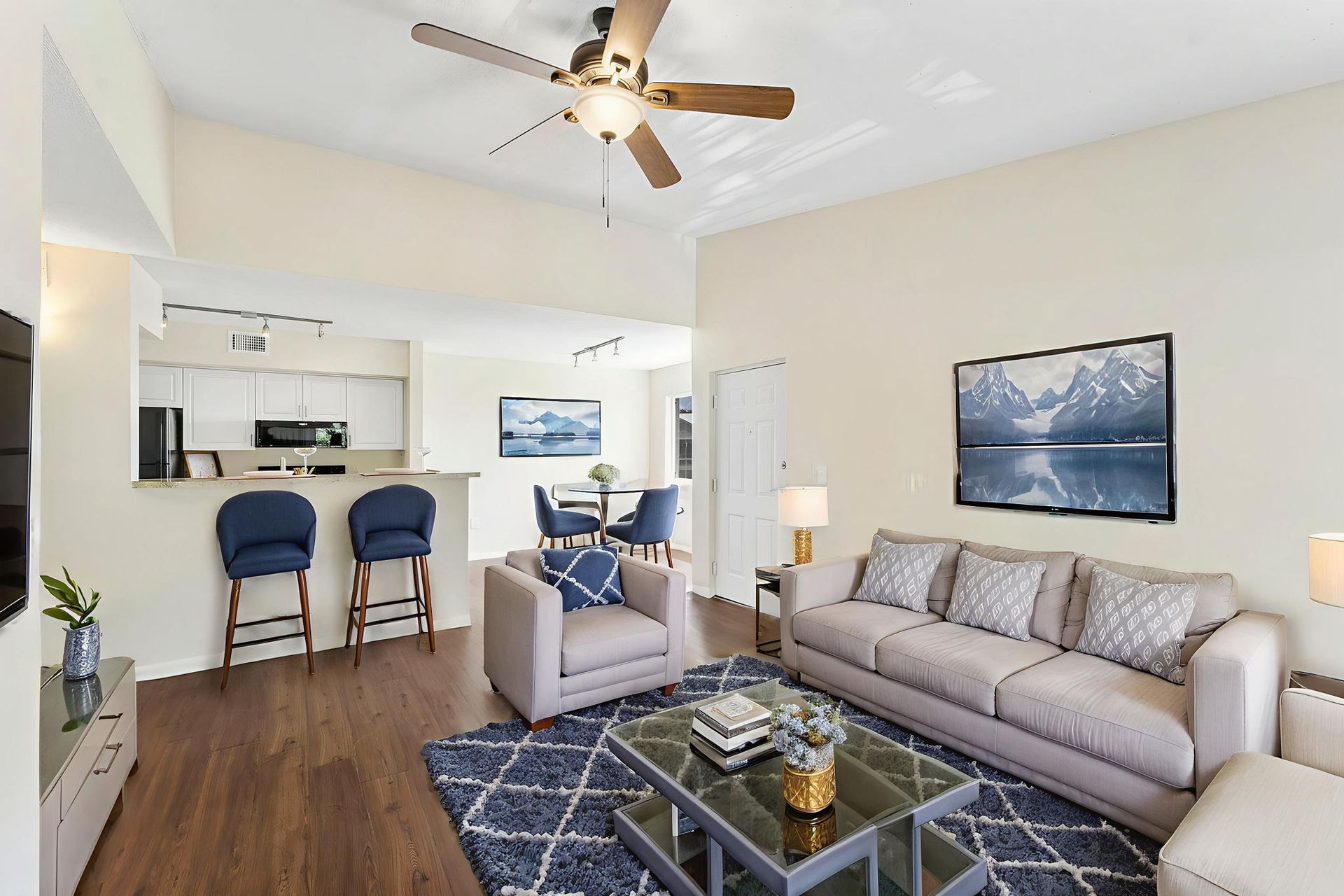 Plank Flooring in Living Room & Dining Room Area
