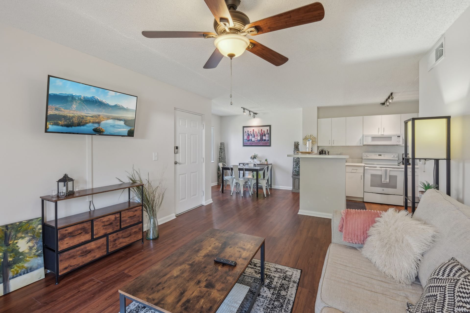Plank Flooring in Living Room & Dining Room Area