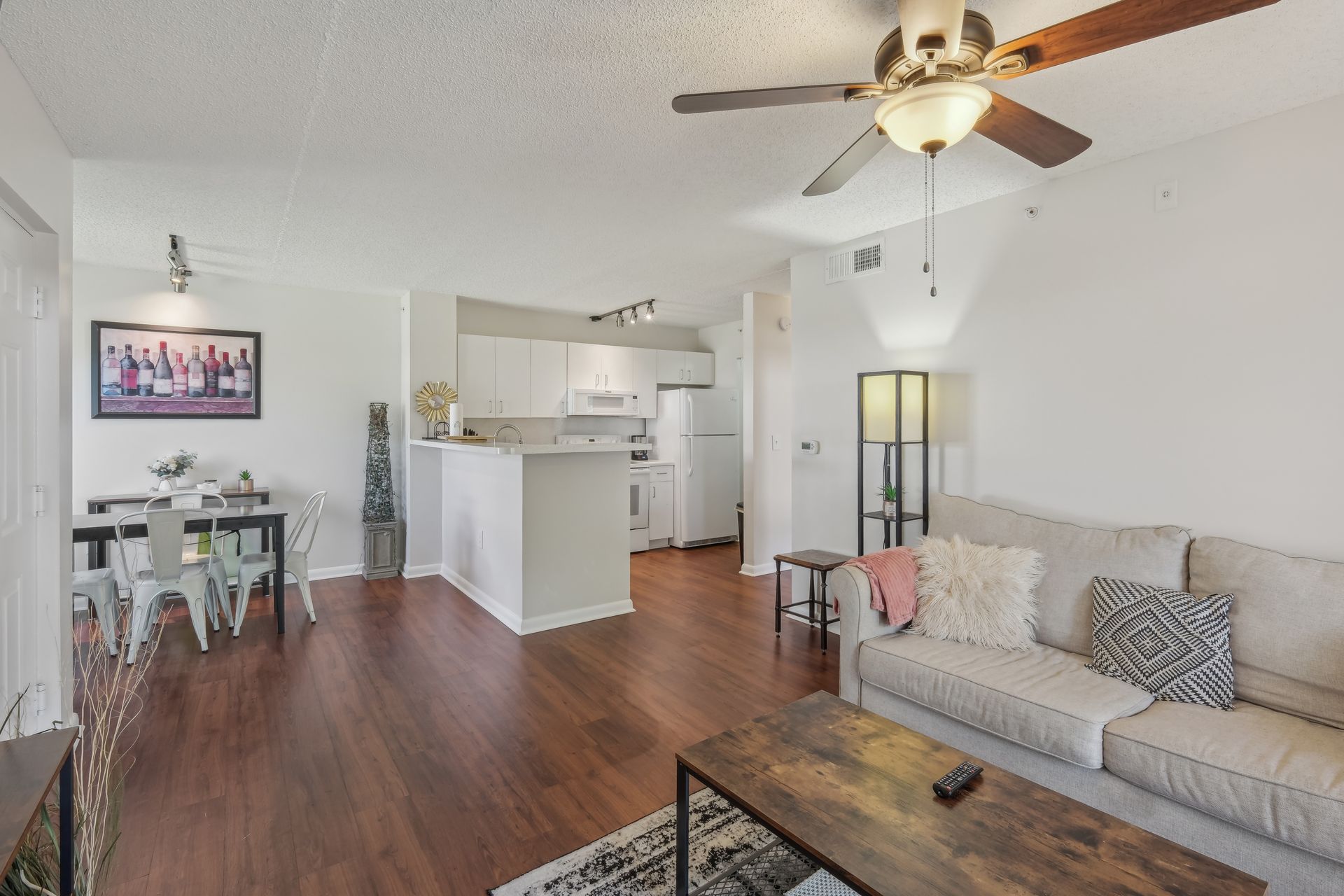 Plank Flooring in Living Room & Dining Room Area
