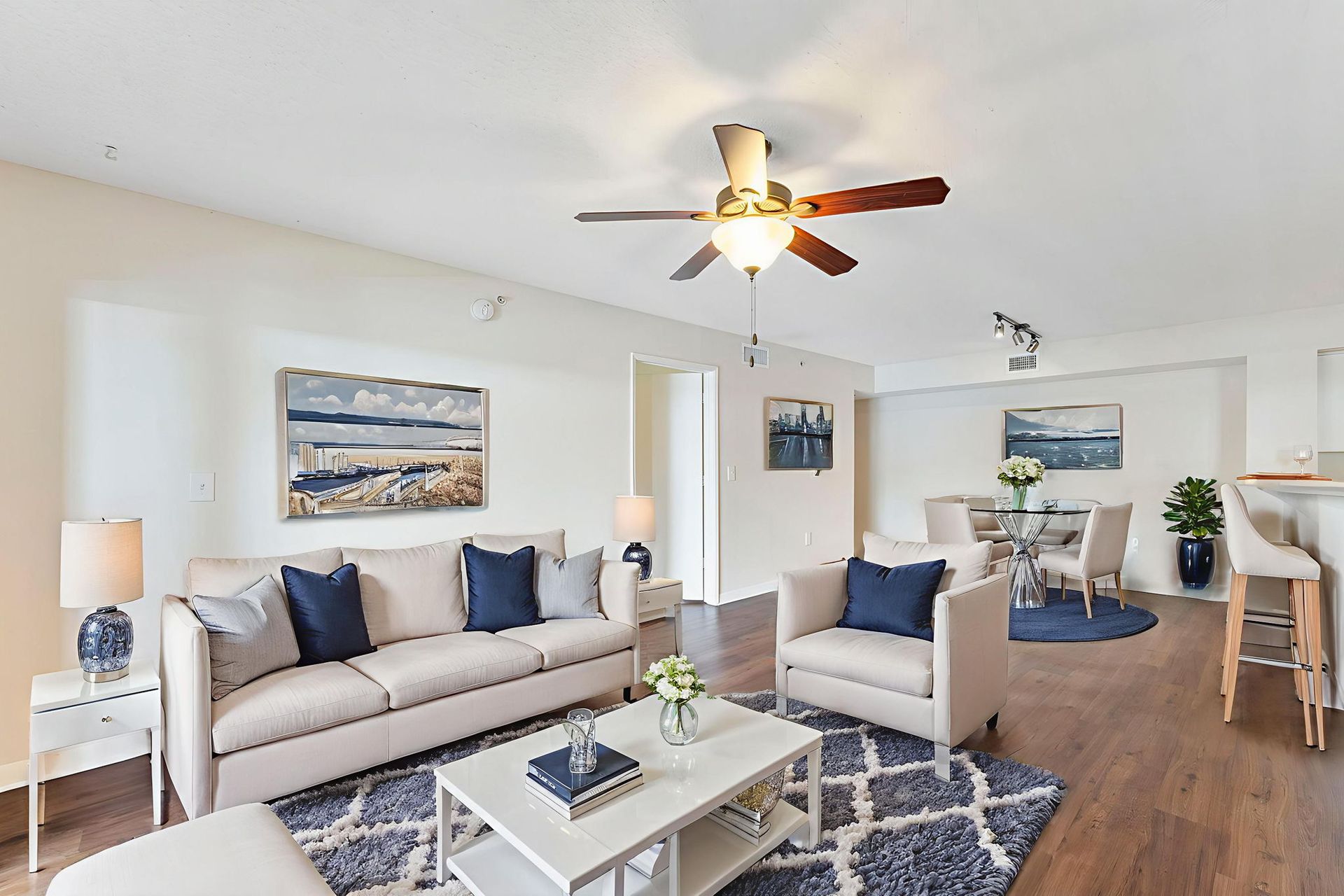 Plank Flooring in Living Room & Dining Room Area