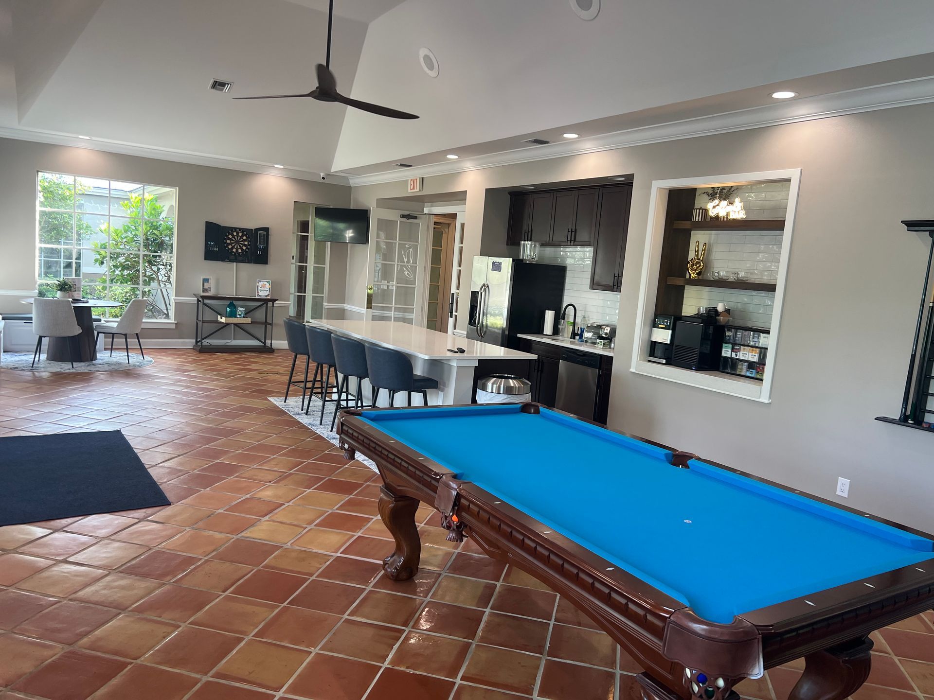 Freshly renovated Clubhouse, featuring: A Pool Table & Dart Board