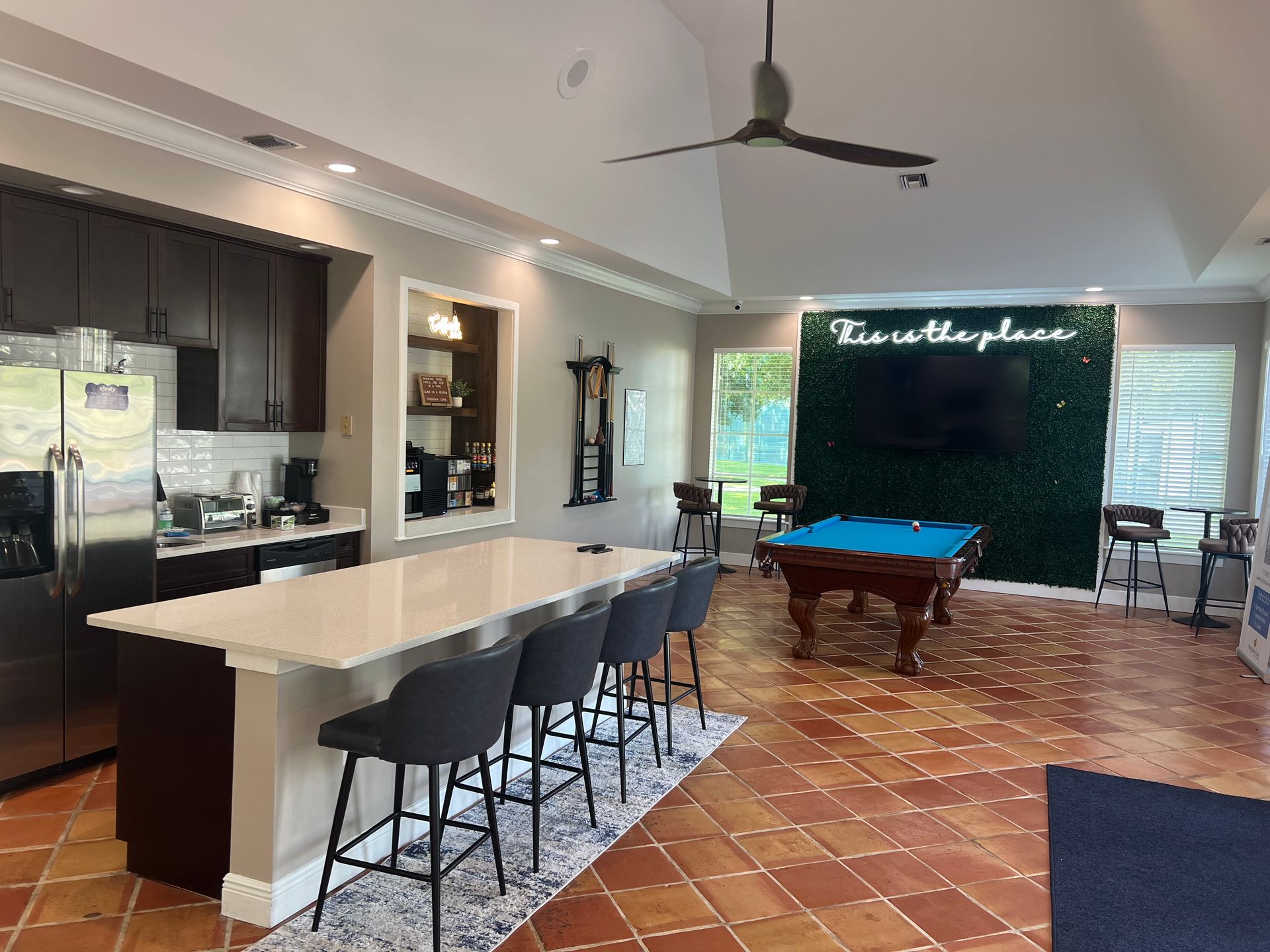Freshly renovated Clubhouse, featuring: A Pool Table & Dart Board