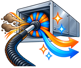 Network cable plugged into a device, with colorful data-like arrows and sparkles streaming out.