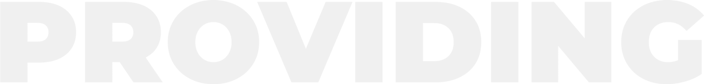 Faint white “PROVIDING” text on a light gray background
