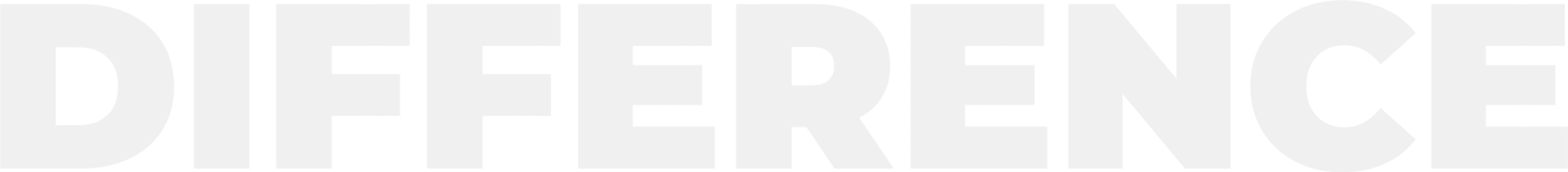 DIFFERENCE in large light gray letters on a white background