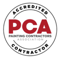 PCA Accredited Contractor circular logo in red, black, and white