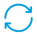 Two blue arrows forming a circular motion.