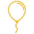 Yellow balloon with a string.