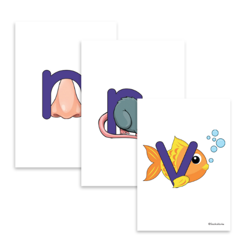 Cards with lowercase letters