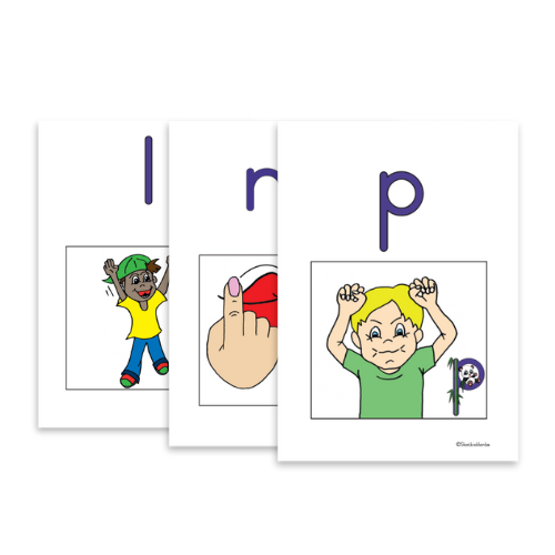 Flashcards with letter sounds,
