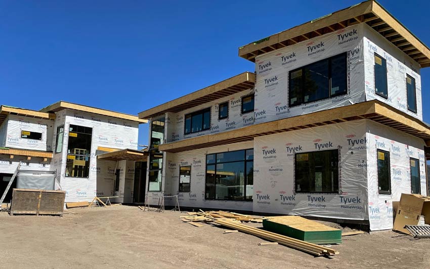 New building being built with brand new windows installed by Sun Glass
