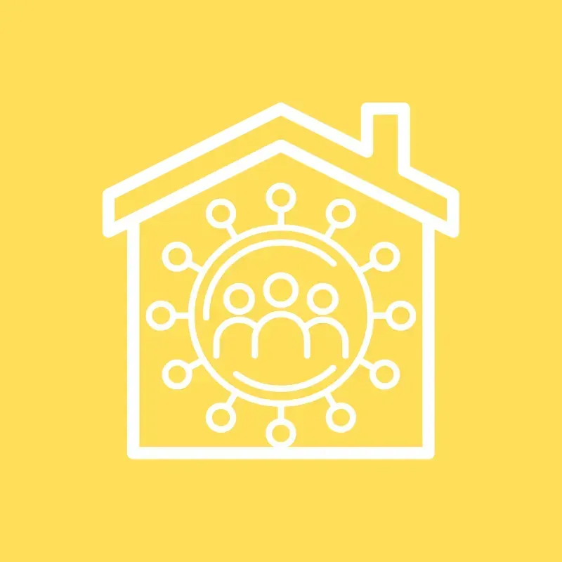 White two-headed arrow on a light green background for residential family assessment centre services