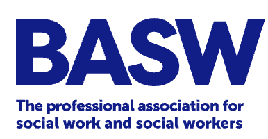 Blue BASW logo with professional association text for family assessment centre social work