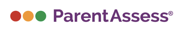 ParentAssess logo with coloured dots and purple text for parenting assessment training