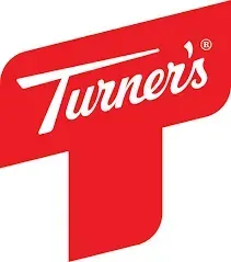 Turner’s red logo with a stylized white “T” on a white background