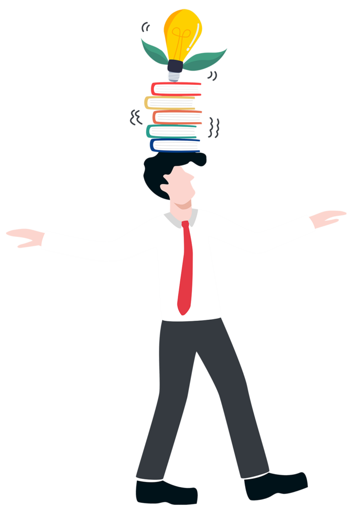 A cartoon of a man with a light bulb on his head A cartoon of a man with a light bulb on his head