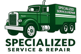 Green semi-truck logo with “SPECIALIZED SERVICE & REPAIR” text on the side and below