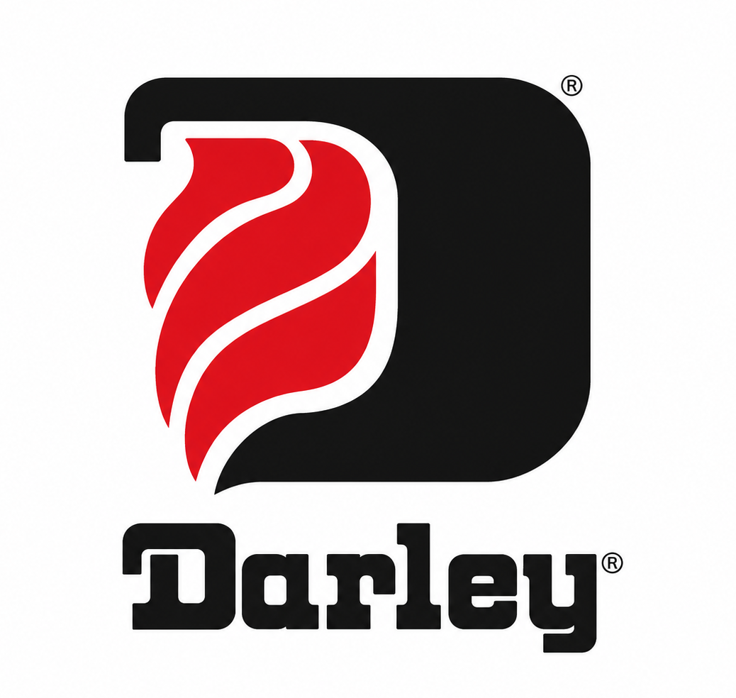 Darley logo with red flame on black rounded square and the word “Darley” below