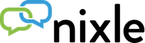 a logo for nixle with two speech bubbles on a white background