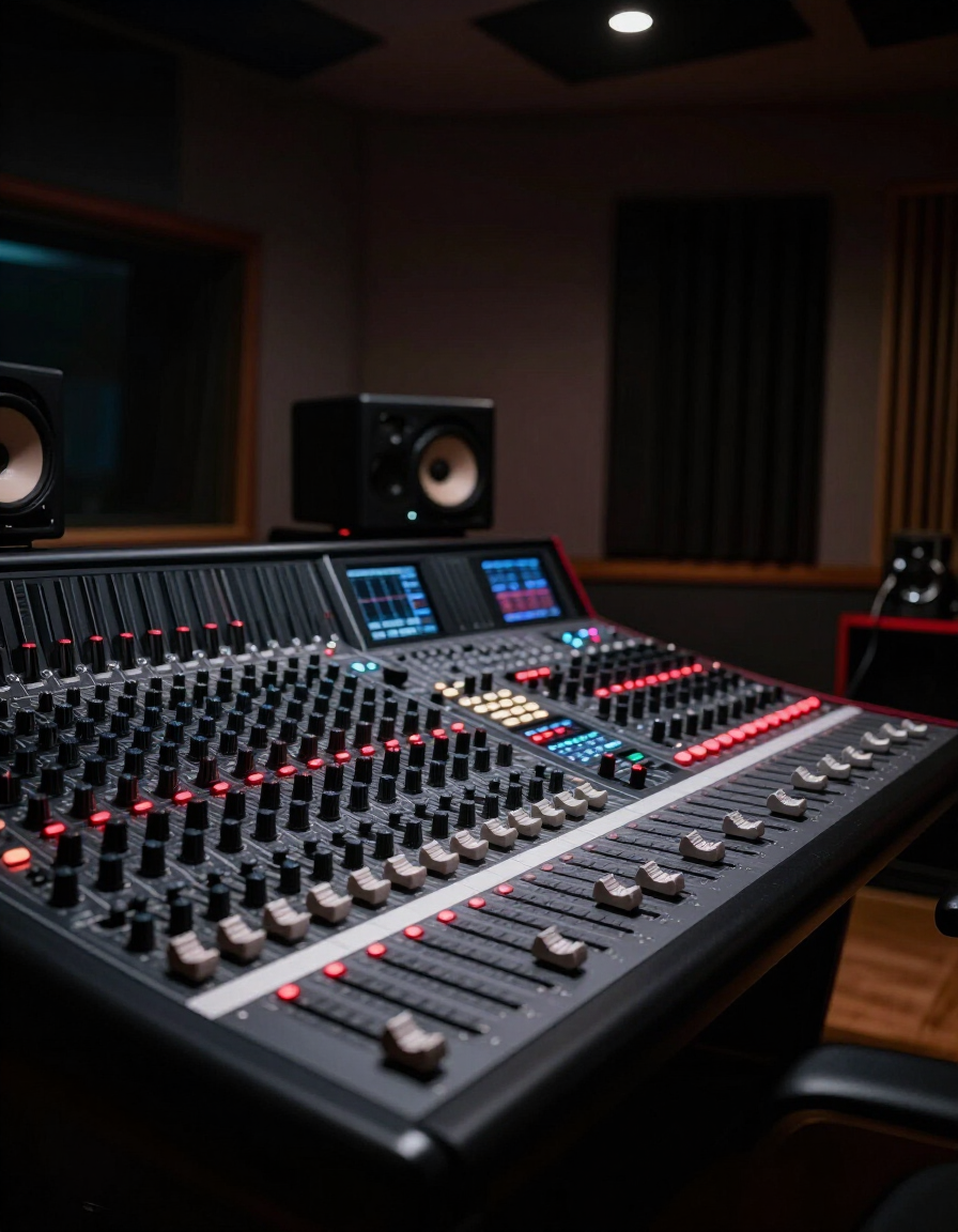 Professional recording studio environment