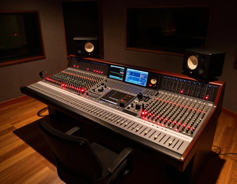 Professional recording studio control room