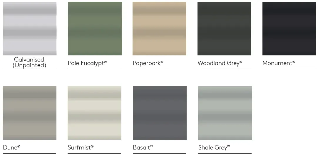 Colorbond Tank Colours NSW QLD VIC