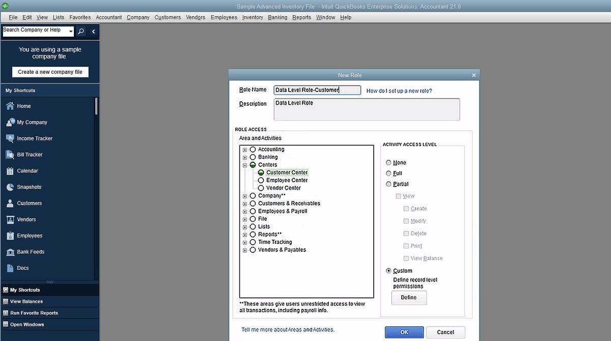 QuickBooks Enterprise File Level Permission