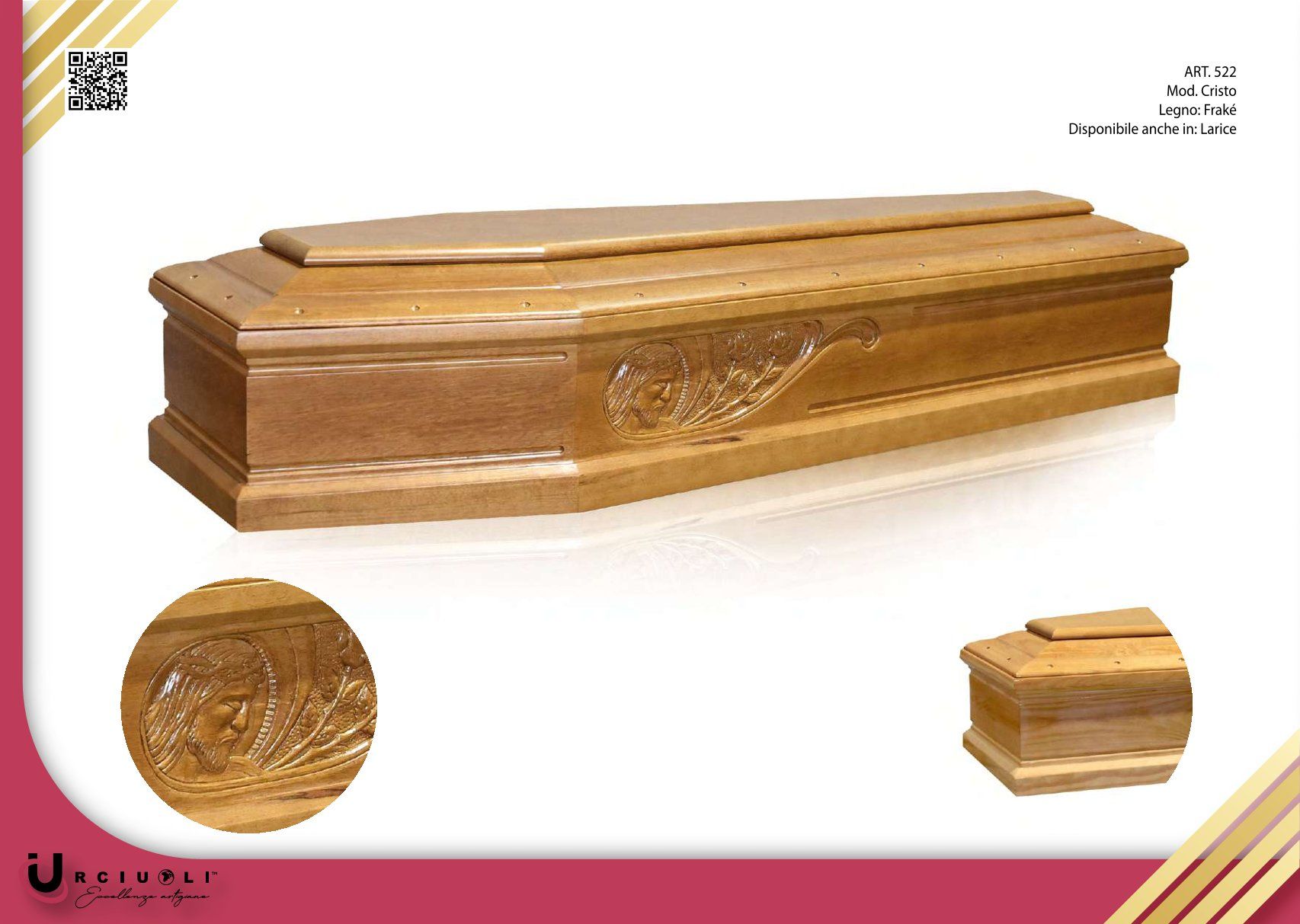 Bara in legno marrone lucido con dettagli intagliati su sfondo bianco.