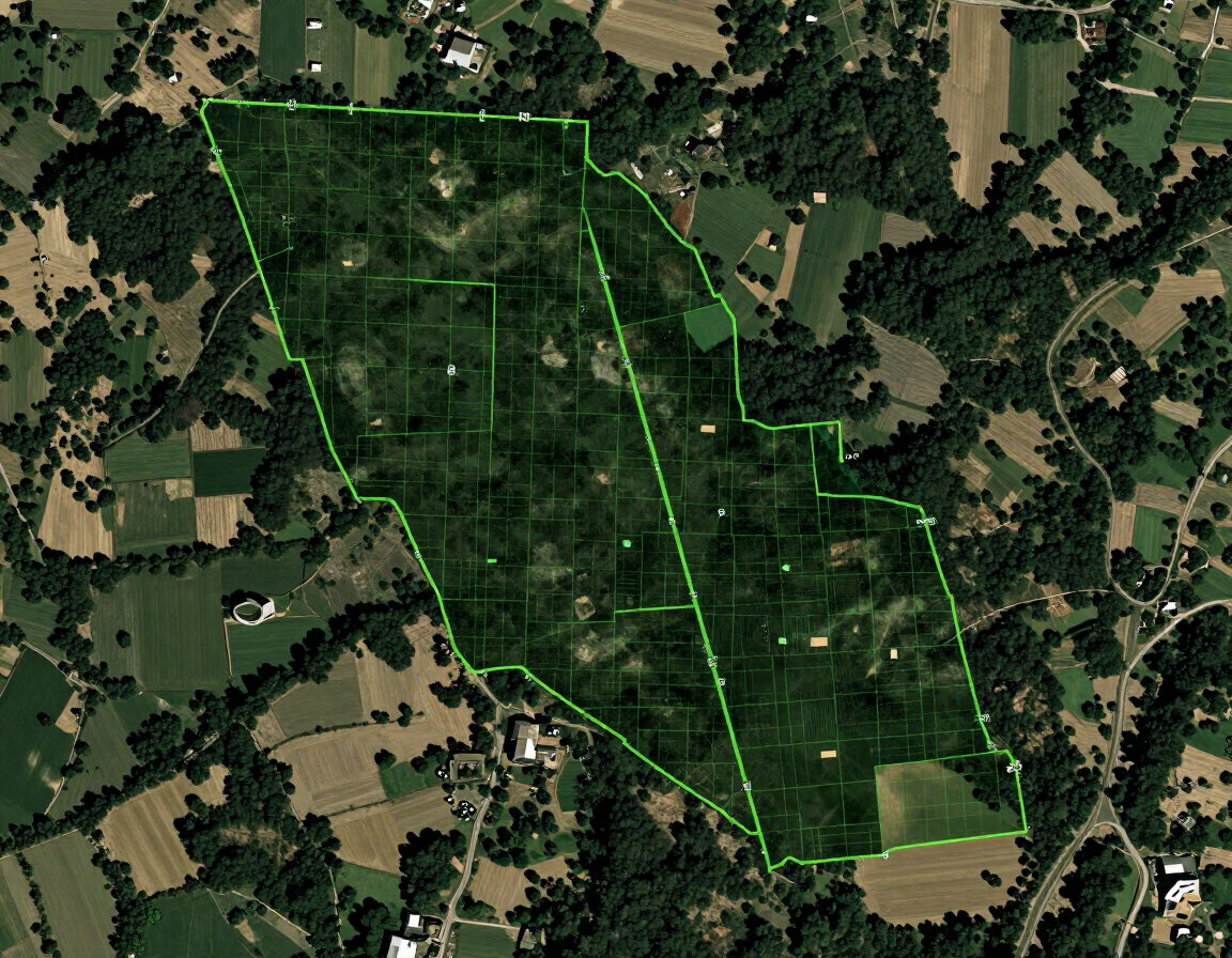 Mapa georreferenciado de área rural