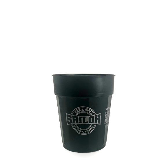 Black cup with "SHILOH" logo.