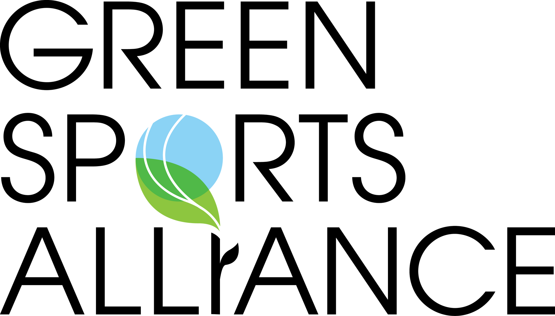 Green Sports Alliance logo: black text with