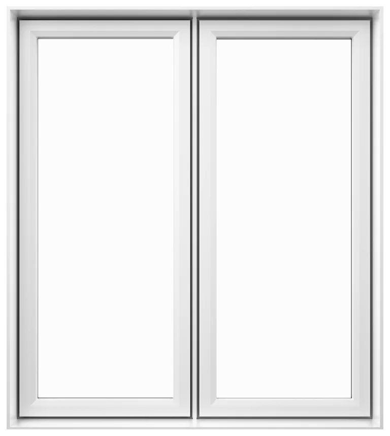 White-framed double window with two closed panes