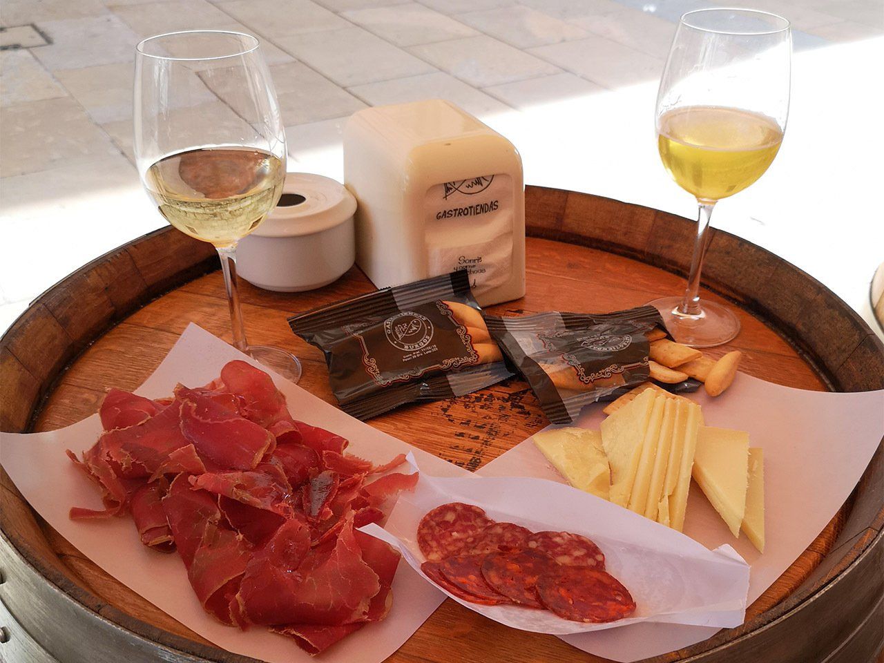 A slection of cheese and charcuterie in Burgos, Spain