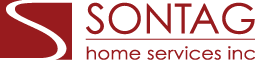 Sontag Home Services logo in red and white