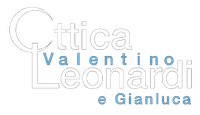 logo bianco e nero di ottica valentino leonardi e gianluca
