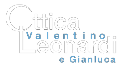 logo bianco e nero di ottica valentino leonardi e gianluca