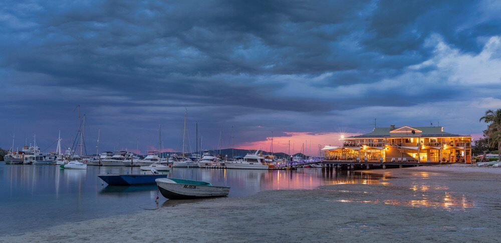 Sunset at Soldiers Point Marina — Bay Area Plumbing In Soldiers Point, NSW