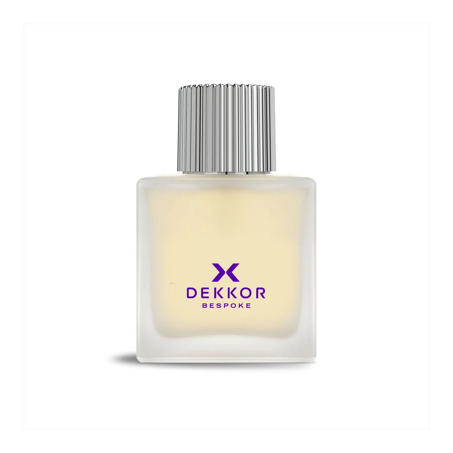 Frosted glass perfume bottle with bespoke printed decoration by Dekkor