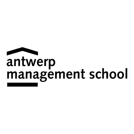 Het logo van Antwerp Management School in zwart op een witte achtergrond.