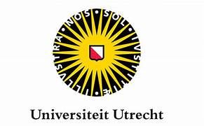 Logo van de Universiteit Utrecht met een gele zonnestralen en een zwarte ring boven een rood-wit schild.