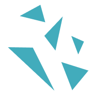 Teal triangles scattered on a white background.