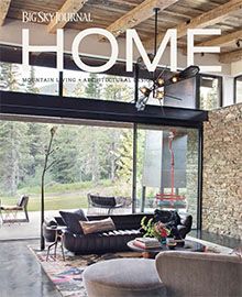 A living room with a couch and chairs on the cover of a magazine.