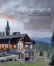 A picture of a house with mountains in the background.