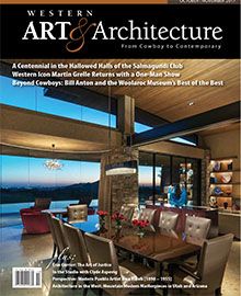 A magazine cover with a dining room table and chairs on it.