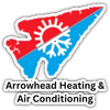 Arrowhead Heating & Air Conditioning logo with red and blue arrowhead and sun-snowflake icon